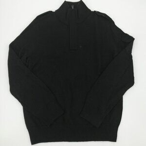 Banana Republic Quarter Zip Mock Neck Wool Sweater